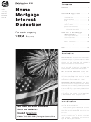 Publication 936 - Home Mortgage Interest Deduction - Department Of Treasury - 2004