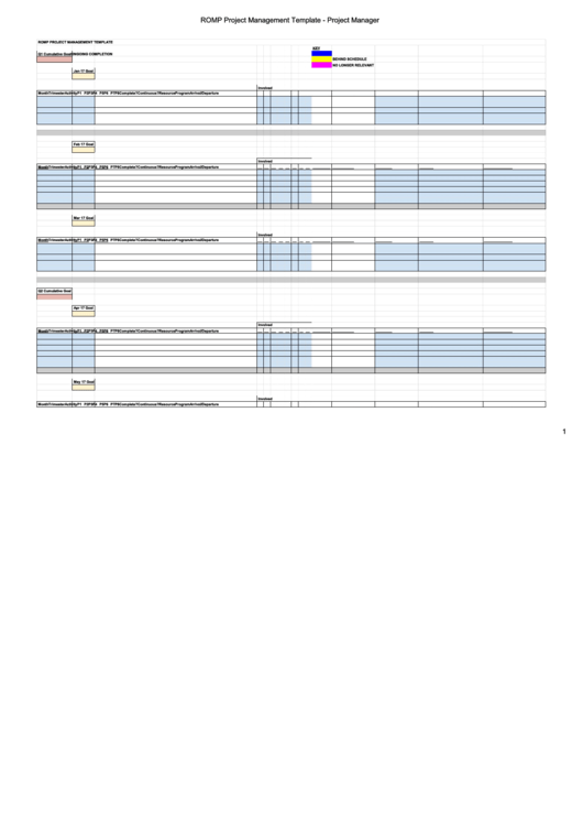 Romp Project Management Template - Project Manager Printable pdf