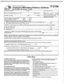 Form It-2104 - Employee's Withholding Allowance Certificate - 2017
