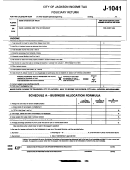 Form J-1041 - City Of Jackson Income Tax Fiduciary Return Printable pdf