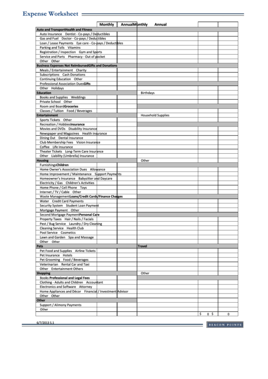 Top 11 Income And Expense Worksheet Templates Free To Download In PDF Format