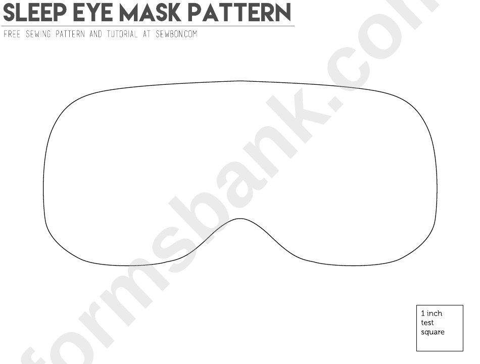 Sleep Eye Mask Pattern Template