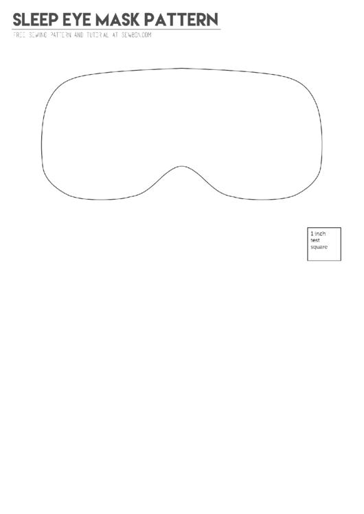 Sleep Eye Mask Pattern Template Printable Pdf Download