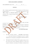 Hotel Management Agreement Draft Printable pdf