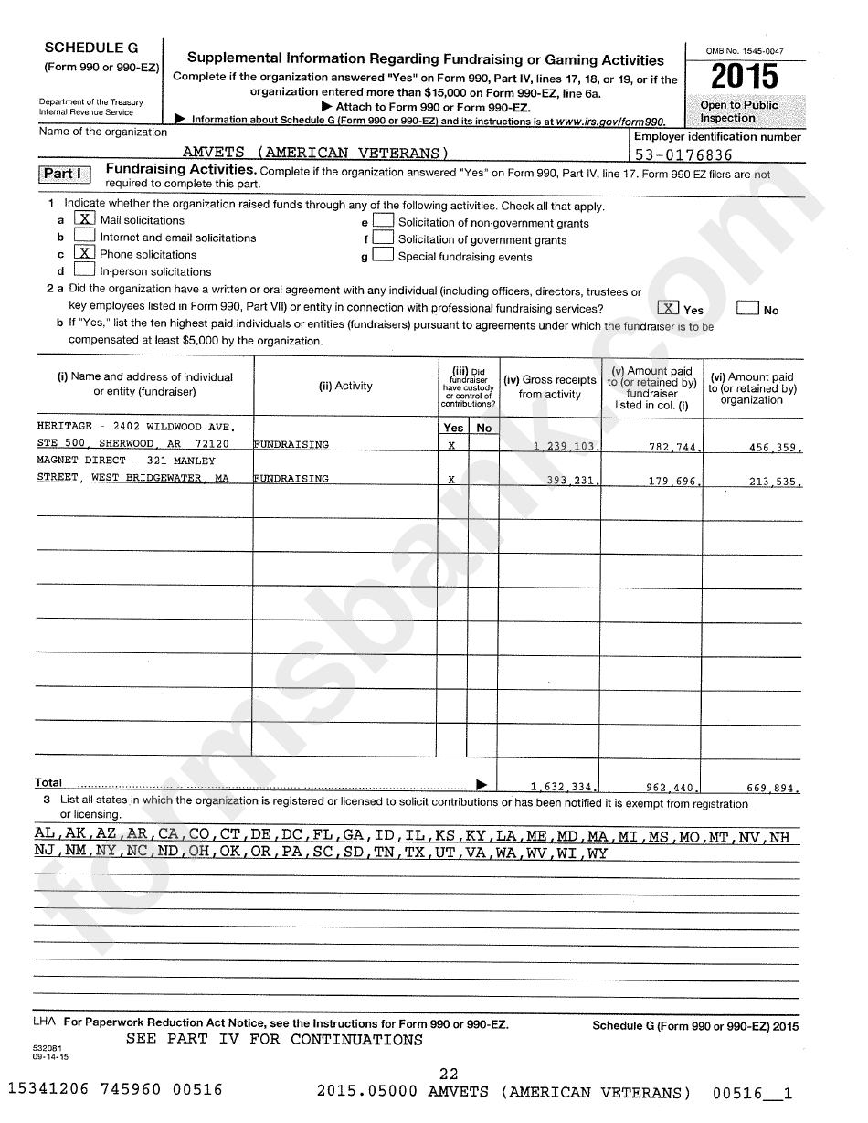 Form 990 - Return Of Organization Exempt From Income Tax - 2015