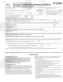 Form It-2104 - Employee's Withholding Allowance Certificate - 2013