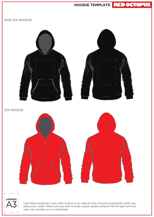 Hoodie Clothing Template Printable pdf