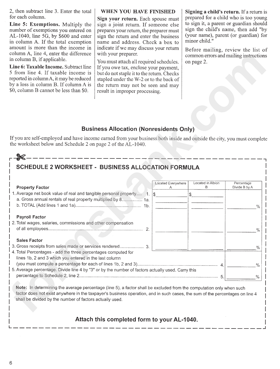 Income Tax Returns(Resident And Nonresident) - City Of Albion, Michigan - 2003