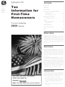 Publication 530 - Tax Information For First-time Homeowners - 2004