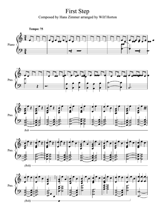 Hans Zimmer - First Step Sheet Music Printable pdf