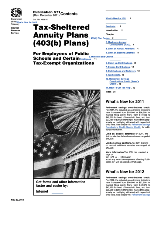 Fillable Publication 571 - Tax-Sheltered Annuity Plans (403(B) Plans) Printable pdf