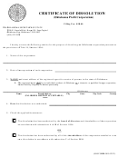 Sos Form - Certificate Of Dissolution - Oklahoma Profit Corporation