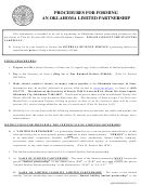 Sos Form - Certificate Of Limited Partnership - Oklahoma Limited Partnership
