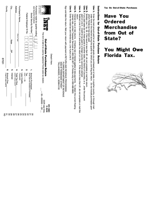 Form Dr-15mo - Out-Of-State Purchase Return Printable pdf