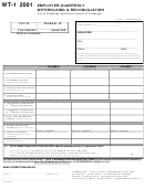 Form Wt-1 - Employer Quarterly Withholding & Reconciliation - 2001