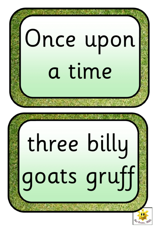 Three Billy Goats Game Cards Templates Printable pdf