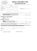 Monthly Prepayment Form - Sales And Use Tax - City Of Unalaska