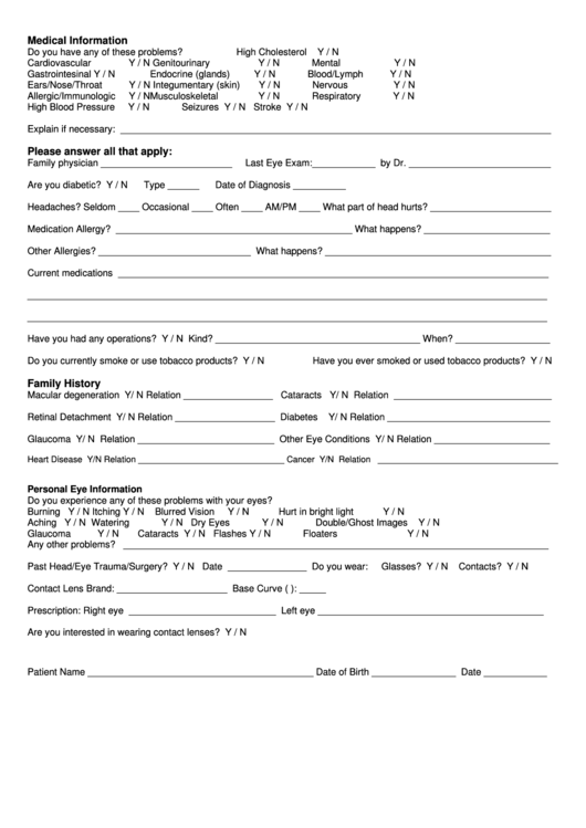 New Patient Forms Medical Office Printable Pdf Download