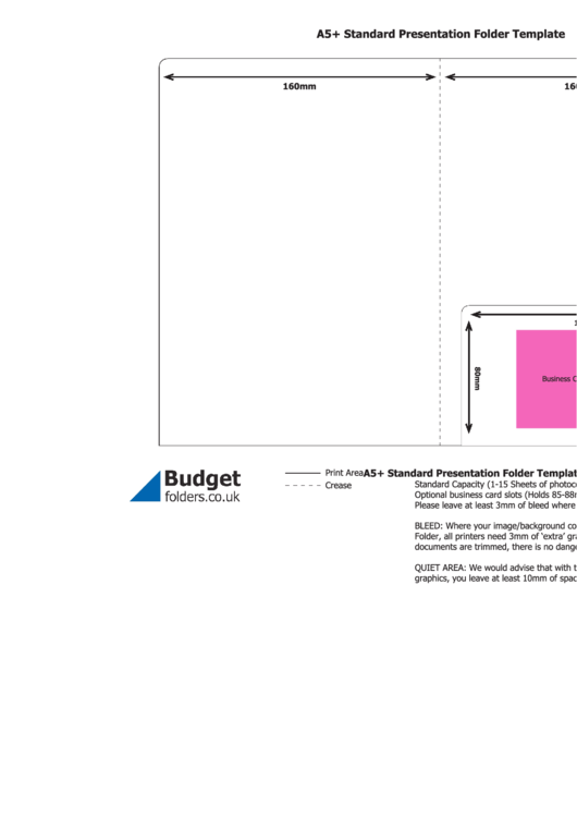 A5+ Standard Presentation Folder Template Printable pdf