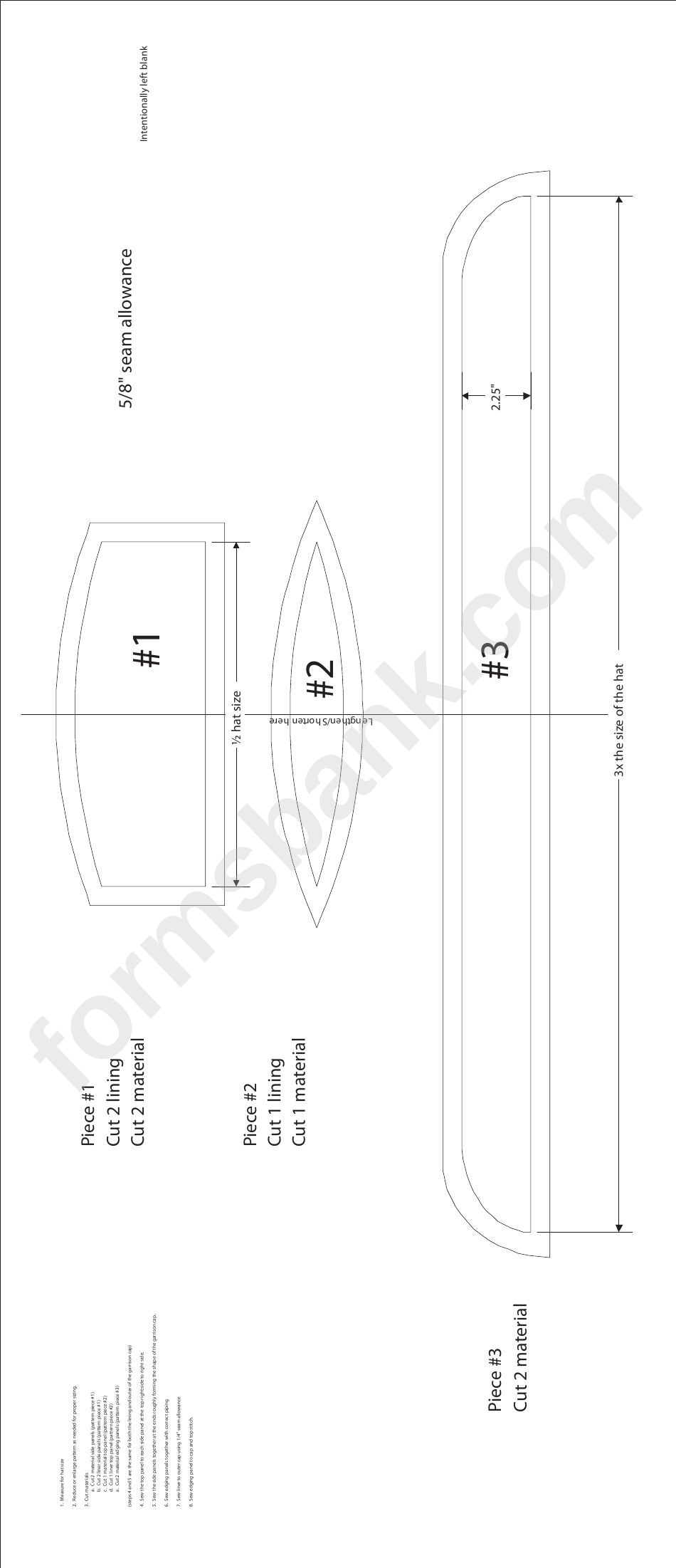 5 Panel Hat Template printable pdf download