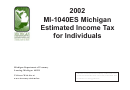 Form Mi-1040es - Michigan Estimated Income Tax For Individuals - 2002