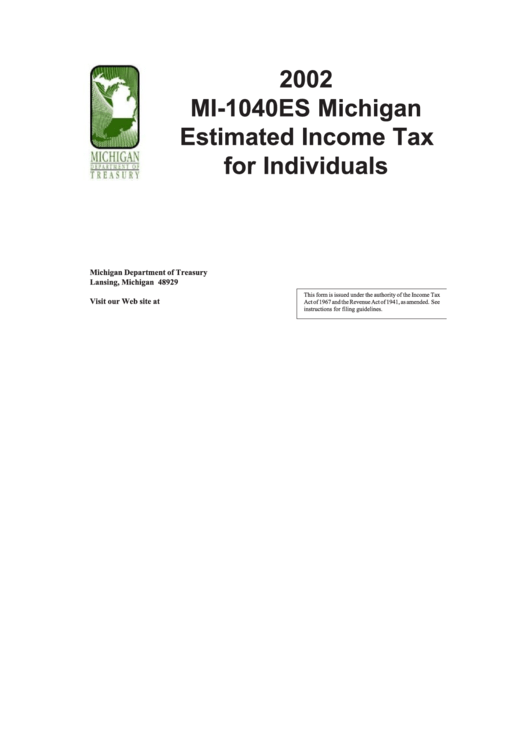 Form Mi-1040es - Michigan Estimated Income Tax For Individuals - 2002 Printable pdf