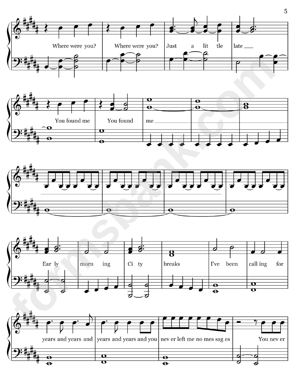 The Fray - You Found Me Sheet Music