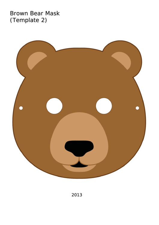 Brown Bear Mask (Template 2) Printable pdf
