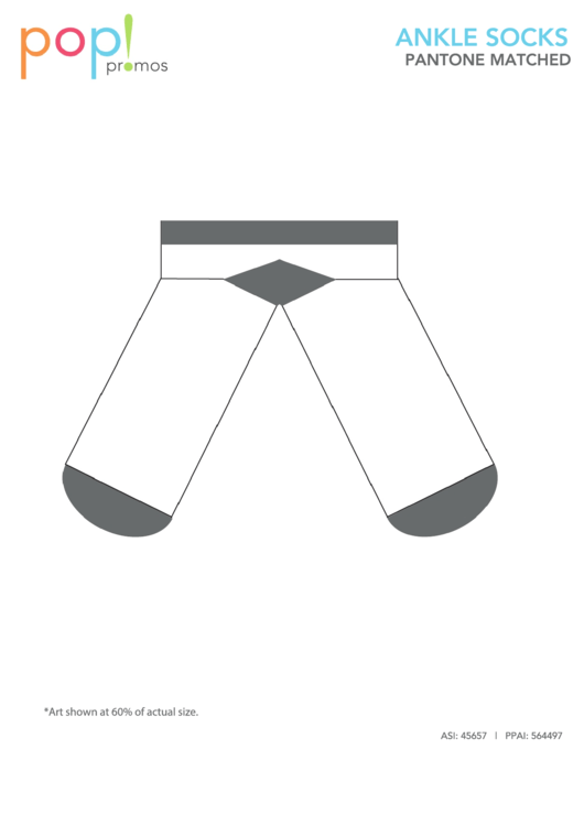 Ankle Socks Template - Pantone Matched Printable pdf
