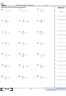 Dividing Negative Fractions Math Worksheet With Answers