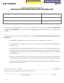 Form Ar1000dc - Arkansas Individual Income Tax Certificate For Individuals With Disabilities - 2011