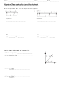 Algebra/geometry Review Worksheet