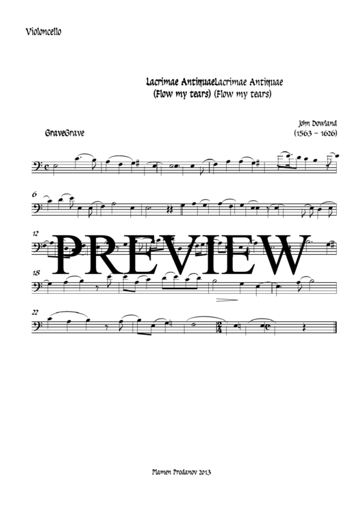 John Dowland - Lacrimae Antiquae Music Sheet Printable pdf