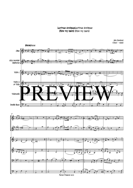 John Dowland - Lacrimae Antiquae Music Sheet Printable pdf