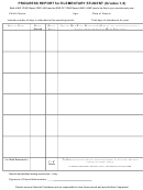 Grades 1-6 Progress Report For Elementary Student Template