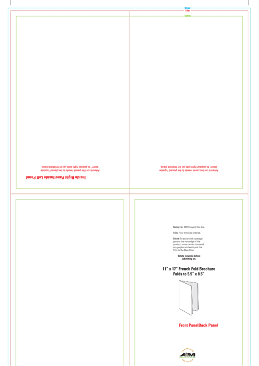 11" X 17" French Fold Brochure Printable pdf