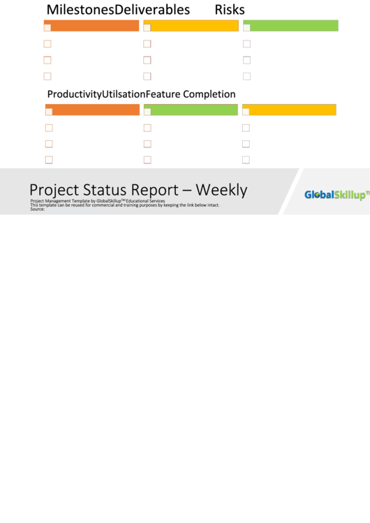 Weekly Project Status Report Template Printable pdf
