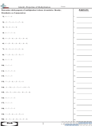 Identity Properties Of Multiplication Math Worksheets With Answers