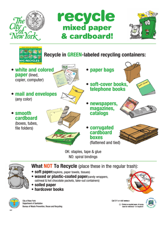 Recycle Mixed Paper & Cardboard! Printable pdf