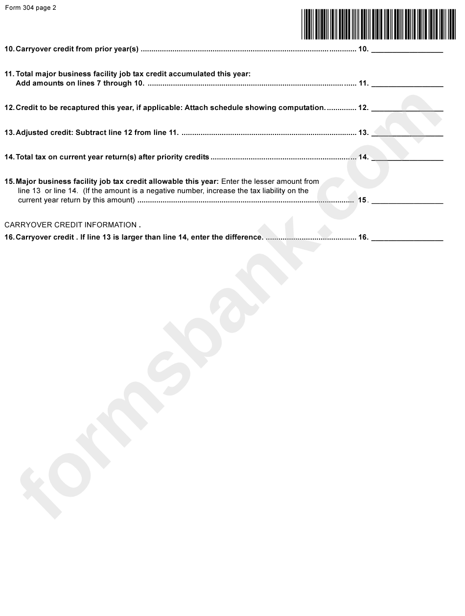 Virginia Form 304 - Major Business Facility Jobs Tax Credit