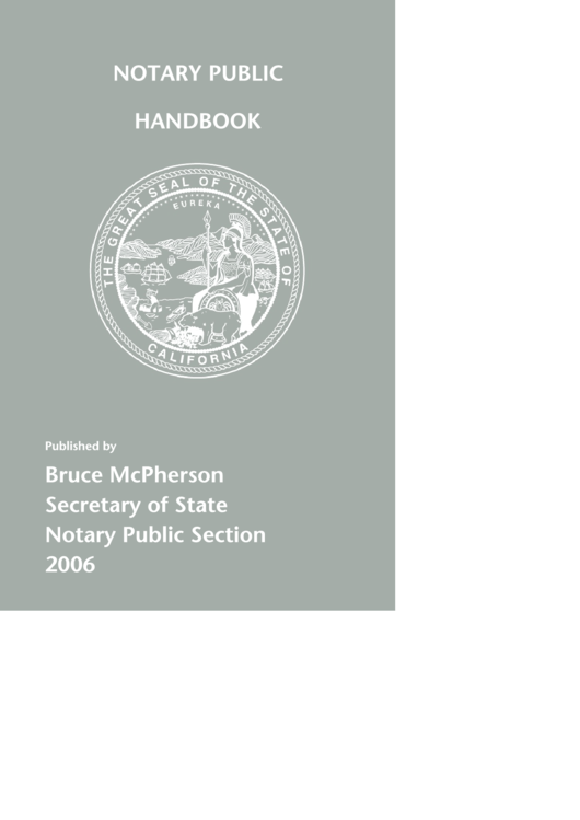 Notary Public Handbook - California Printable pdf