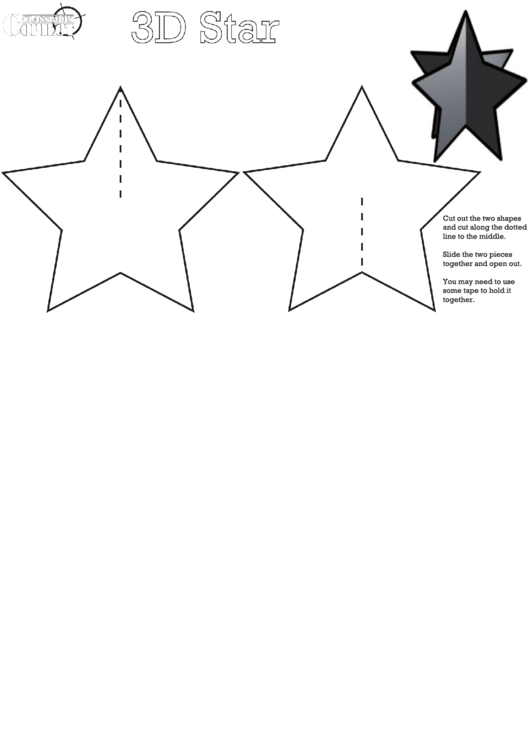 3d Star Template Printable pdf