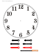 Blank Clock Face With Hands Cut-out Template