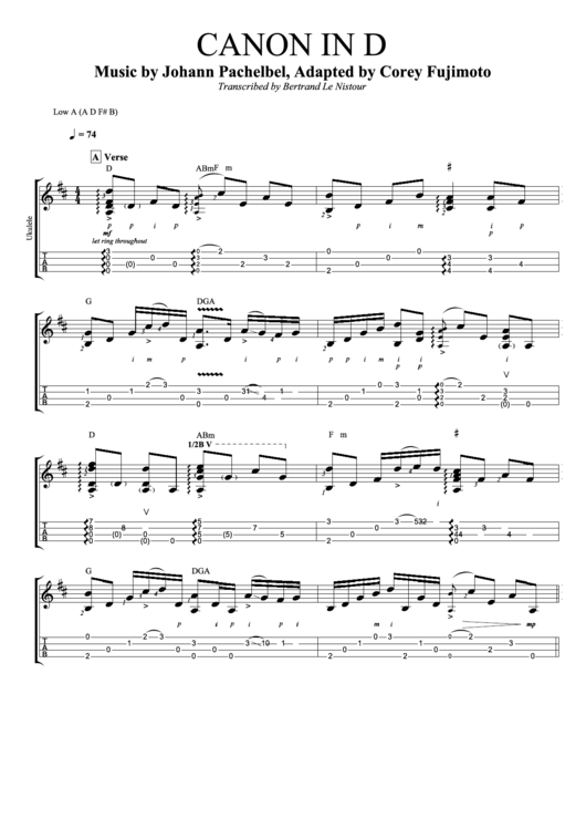 Johann Pachelbel - Canon In D Music Sheet Printable pdf