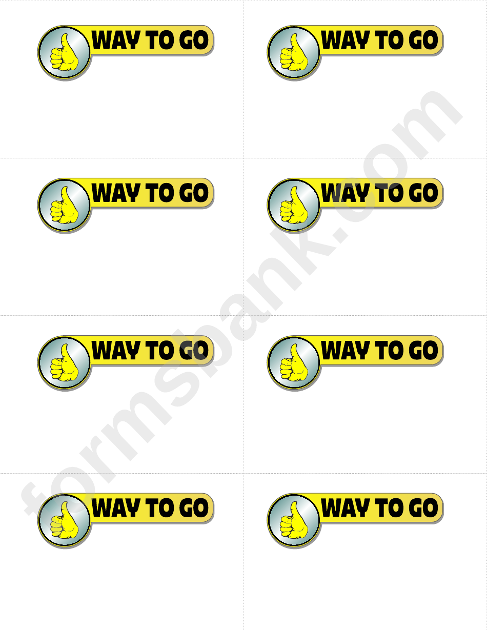 Way To Go Badge Template