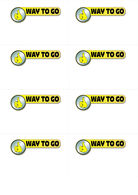 Way To Go Badge Template Printable pdf