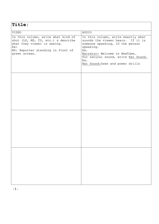 Two Column Template Printable pdf