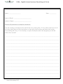 Fifth - Eighth Grade Summer Book Report Form