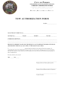 Tow Authorization Form - City Of Perris Department Of Development Services