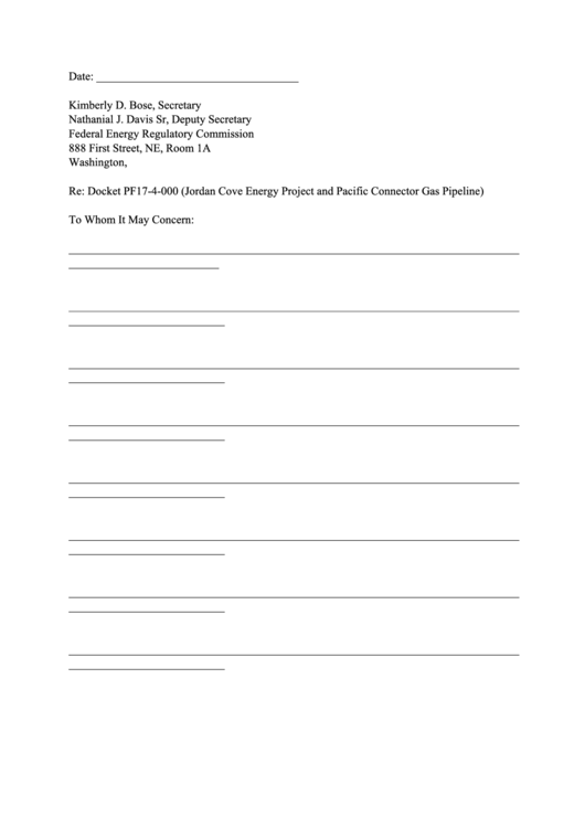 To Whom It May Concern - Letter Template Printable pdf